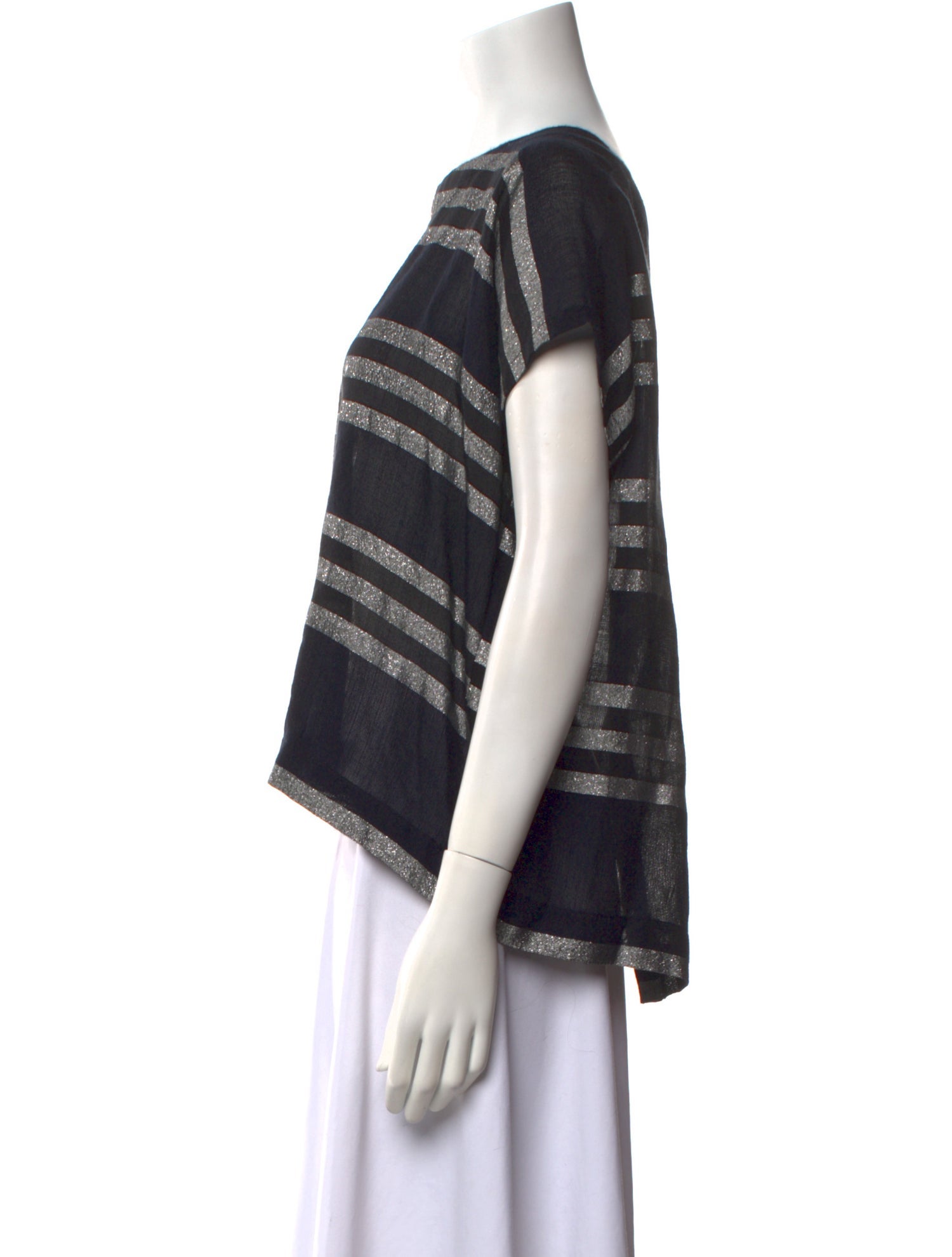 Lemlem Striped Bateau Neckline Crop Top