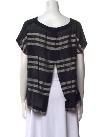 Lemlem Striped Bateau Neckline Crop Top