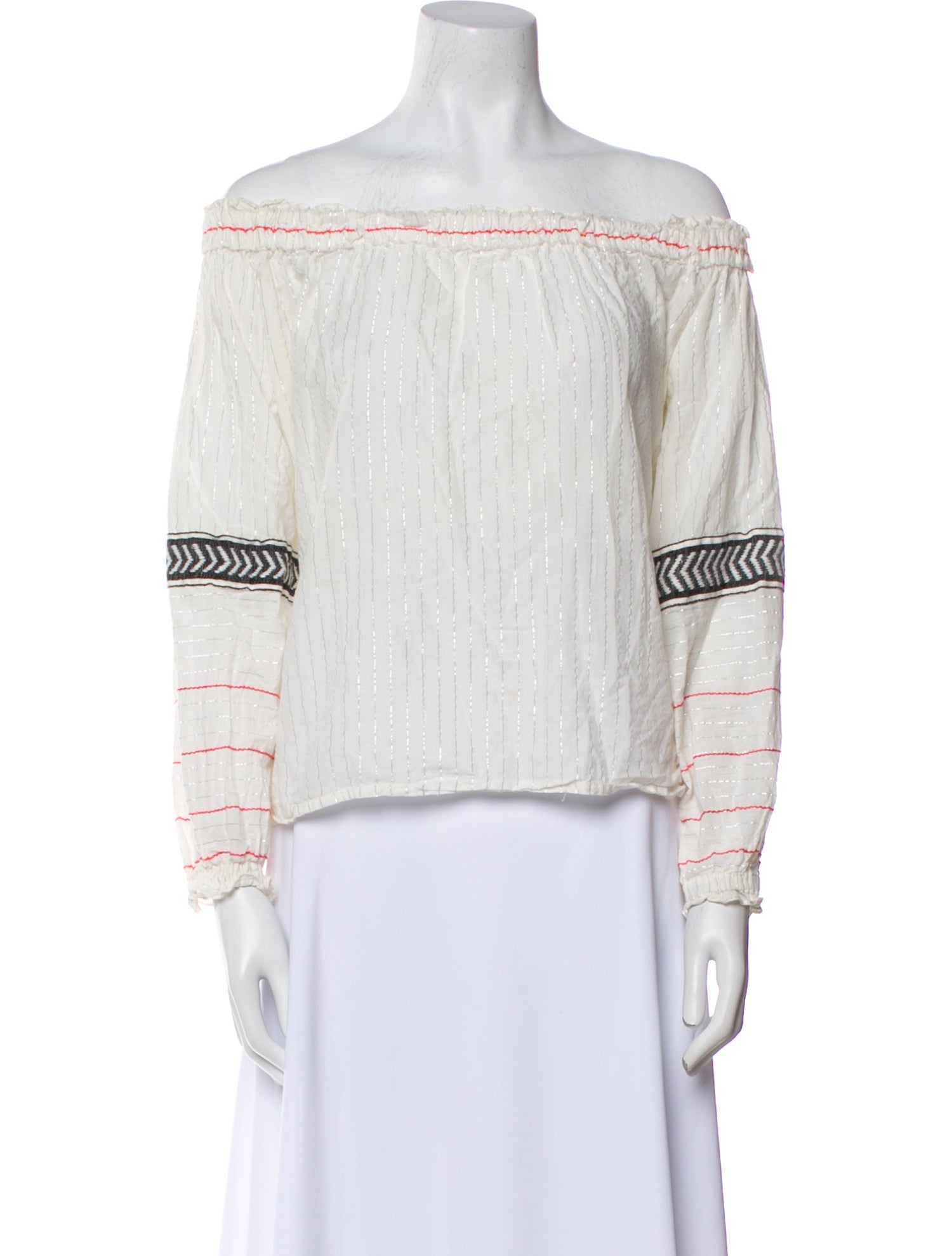 Lemlem Printed Off-The-Shoulder Crop Top