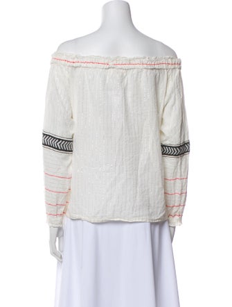 Lemlem Printed Off-The-Shoulder Crop Top