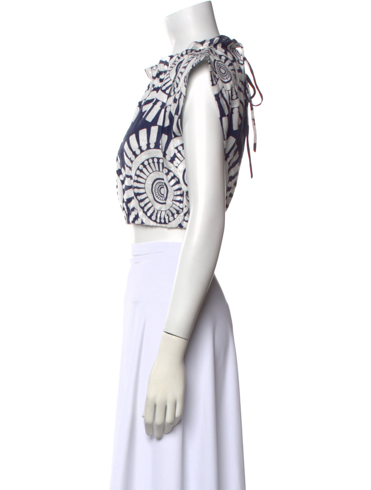 Lemlem Linen Printed Crop Top