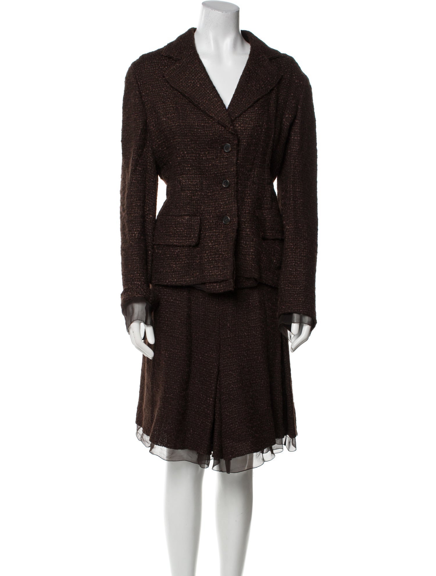 Lemlem Virgin Wool Tweed Pattern Skirt Suit