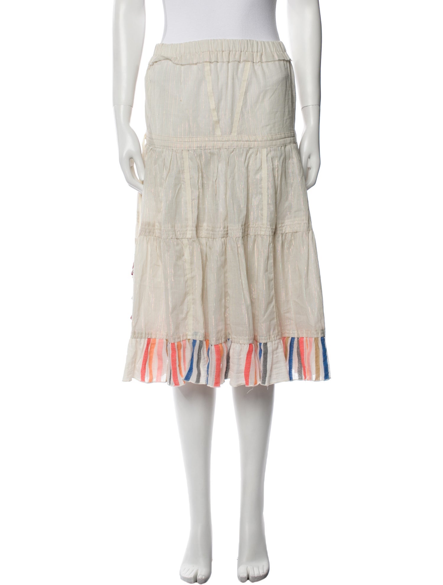 Lemlem Striped Knee-Length Skirt