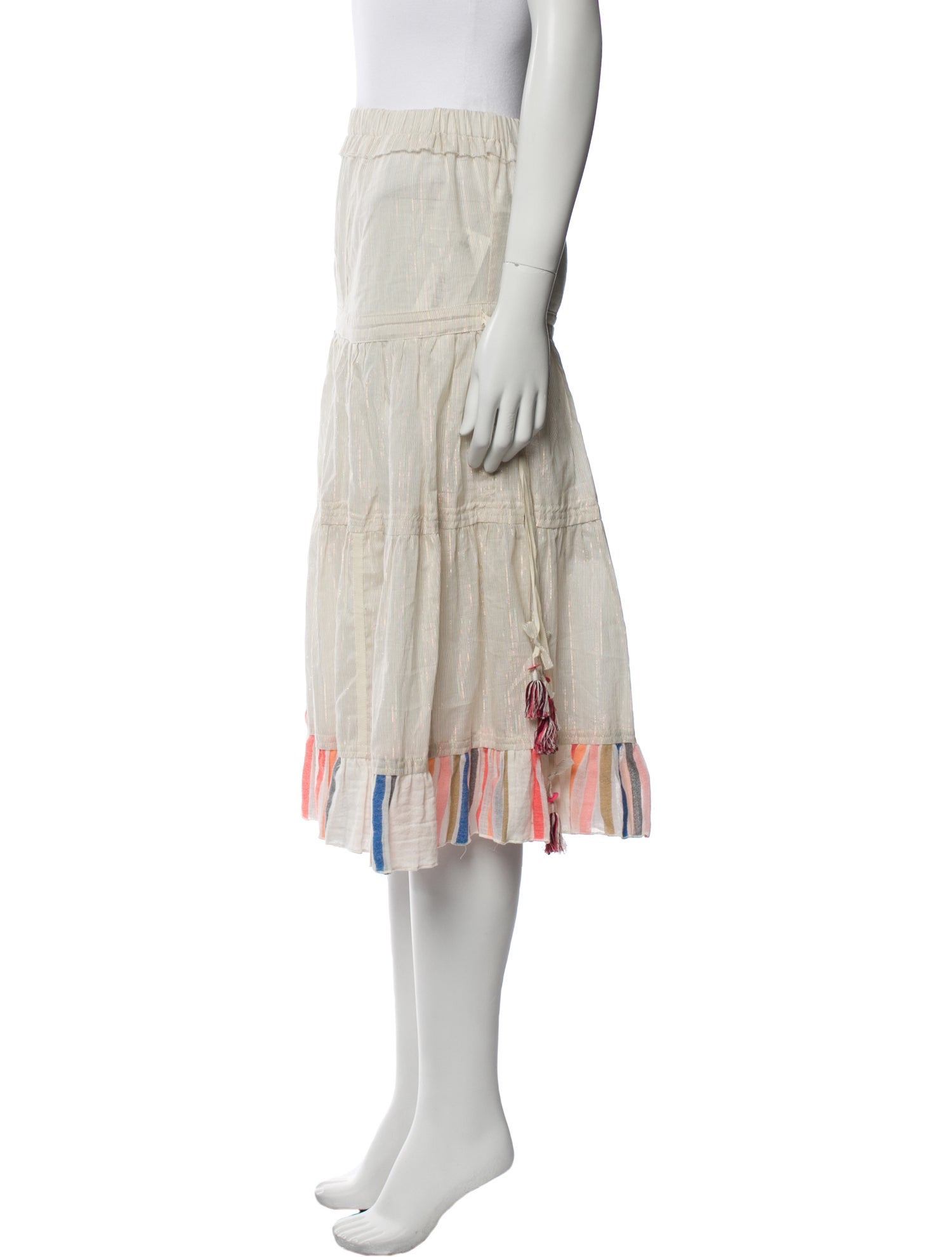 Lemlem Striped Knee-Length Skirt