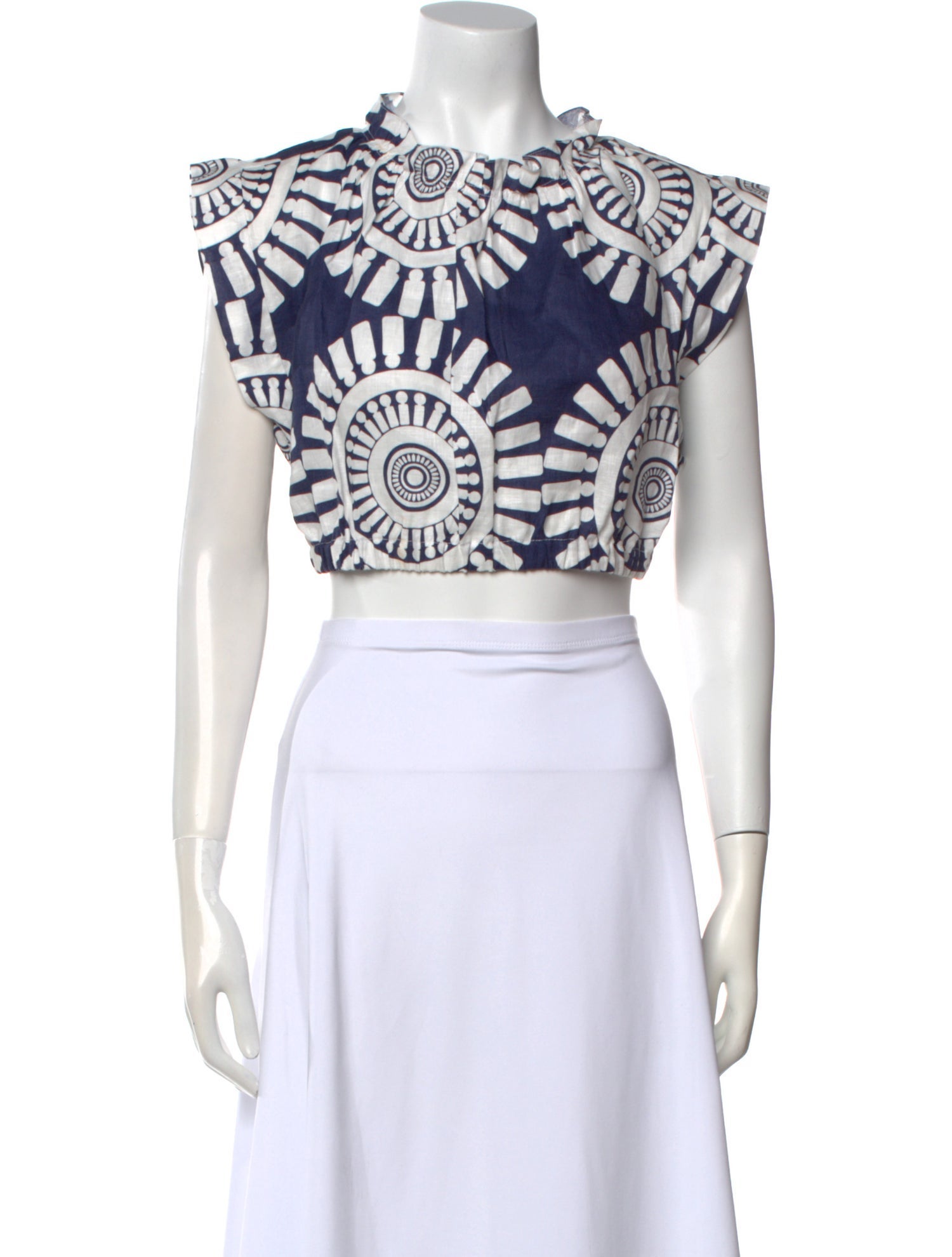 Lemlem Linen Printed Crop Top