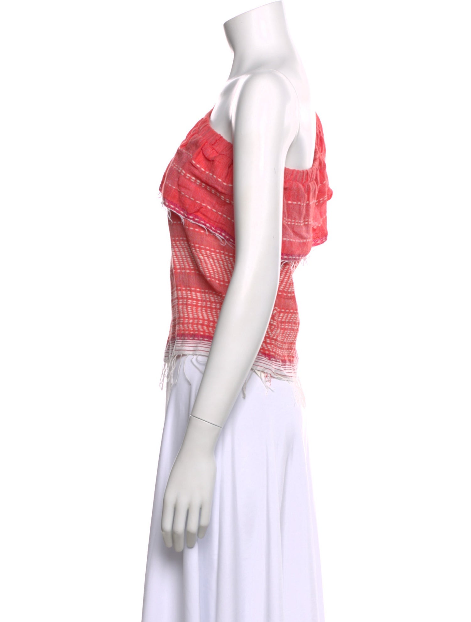 Lemlem Striped One-Shoulder Top