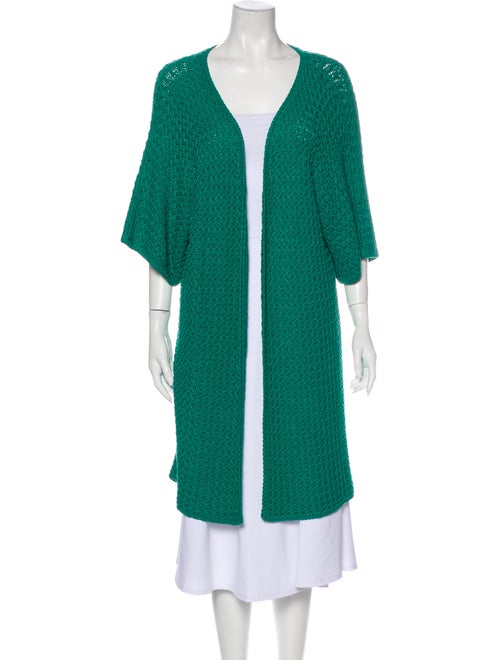 Malo Open Front Sweater Green