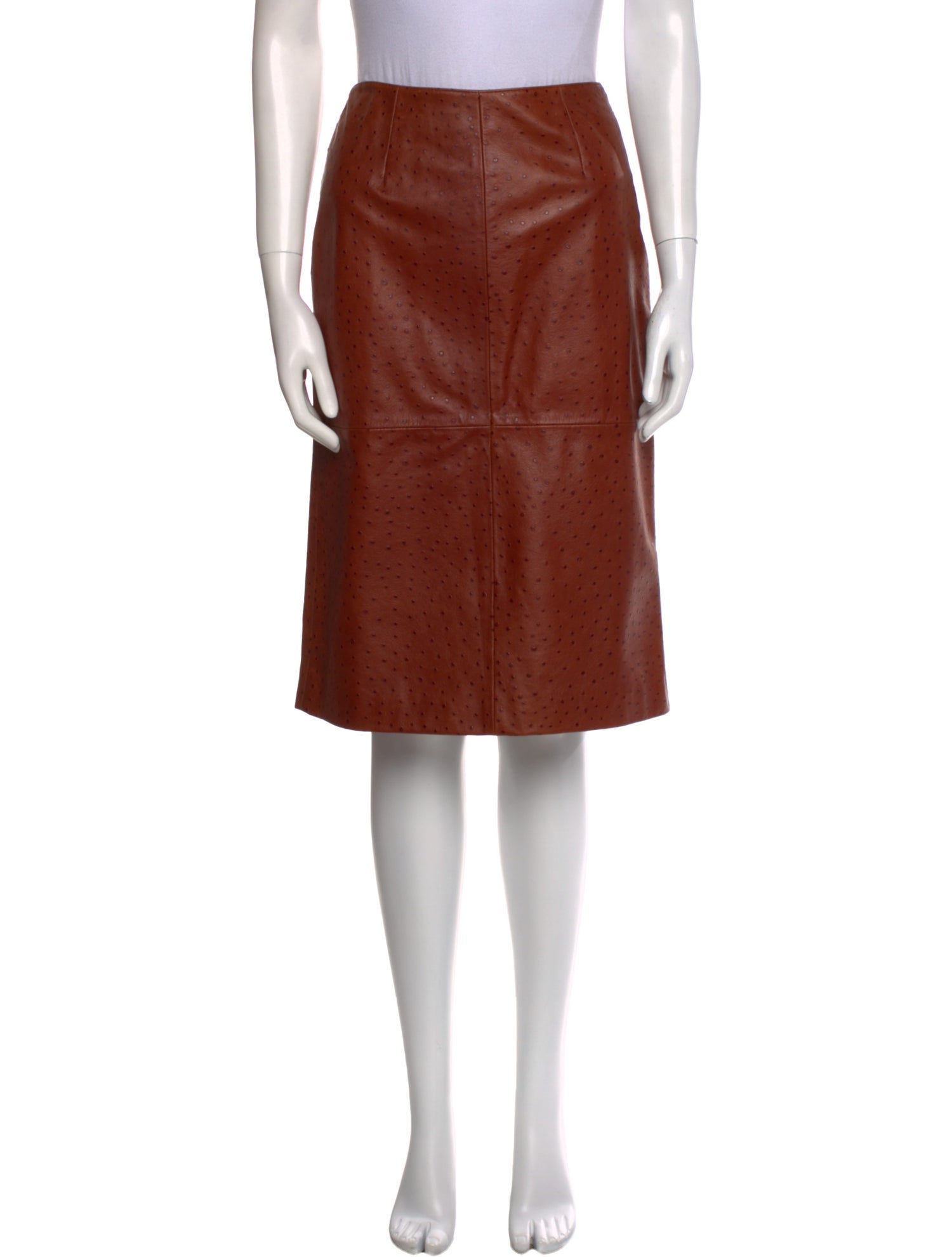 Malo Leather Knee-Length Skirt