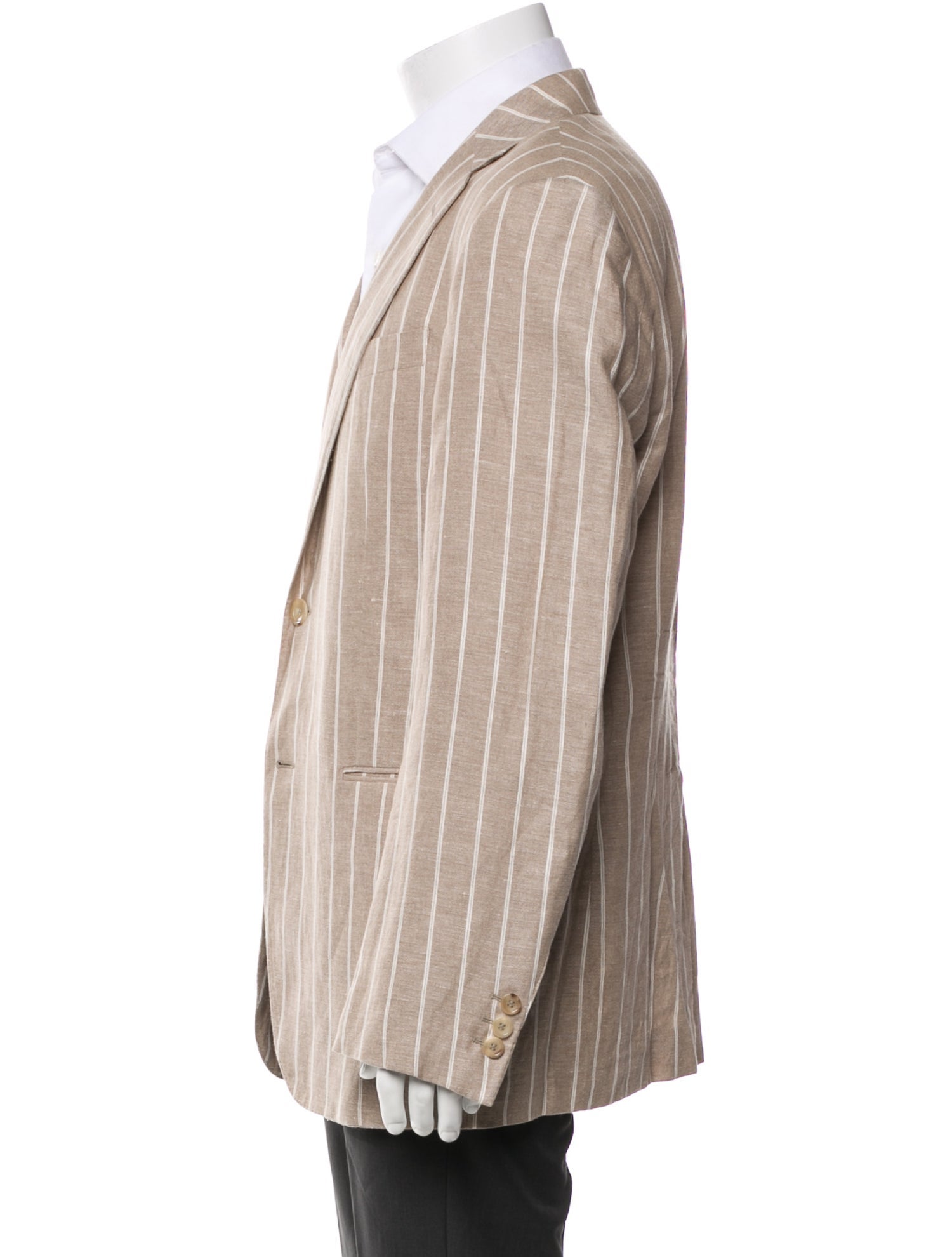 Malo Linen Striped Overcoat