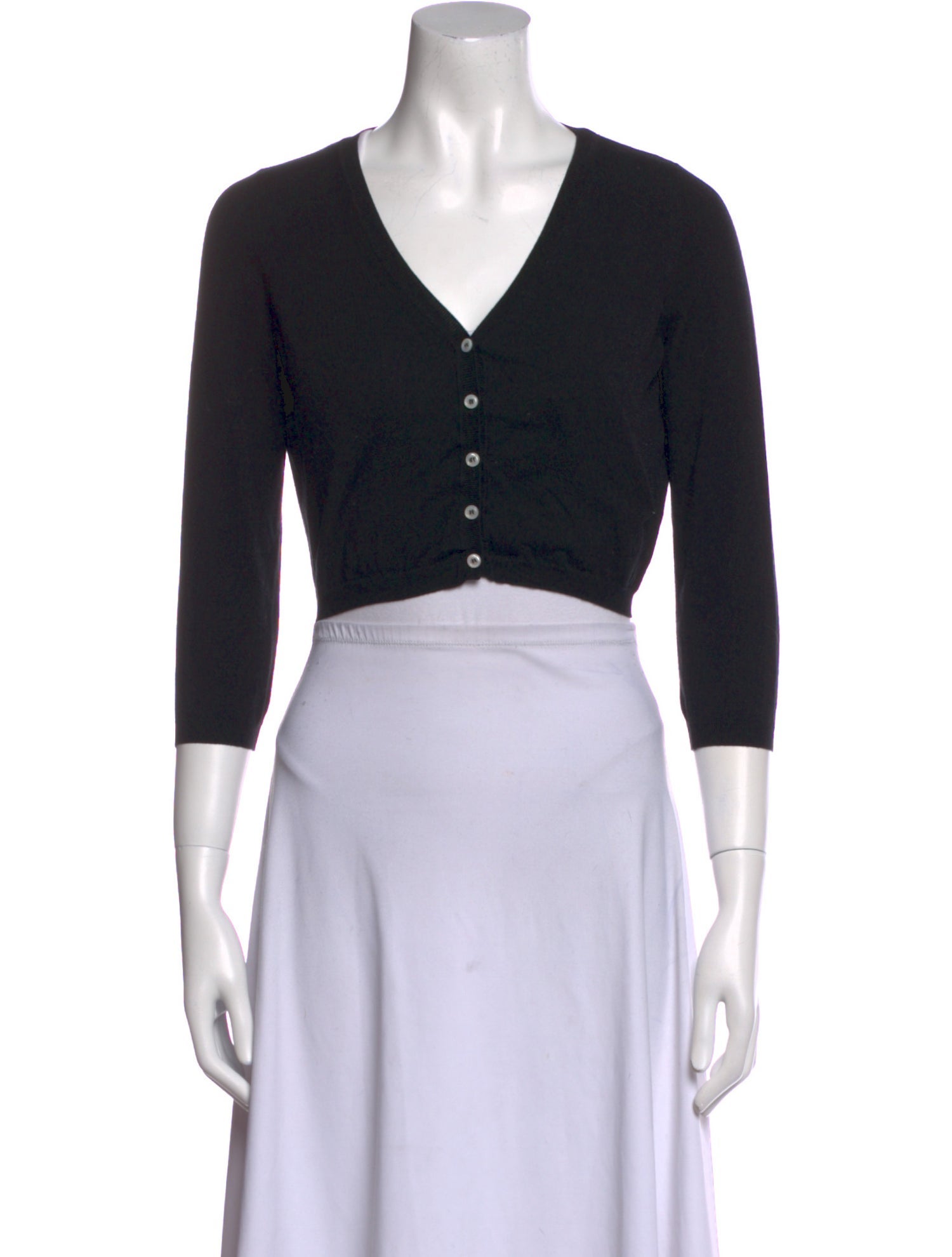 Malo V-Neck Three-Quarter Sleeve Crop Top