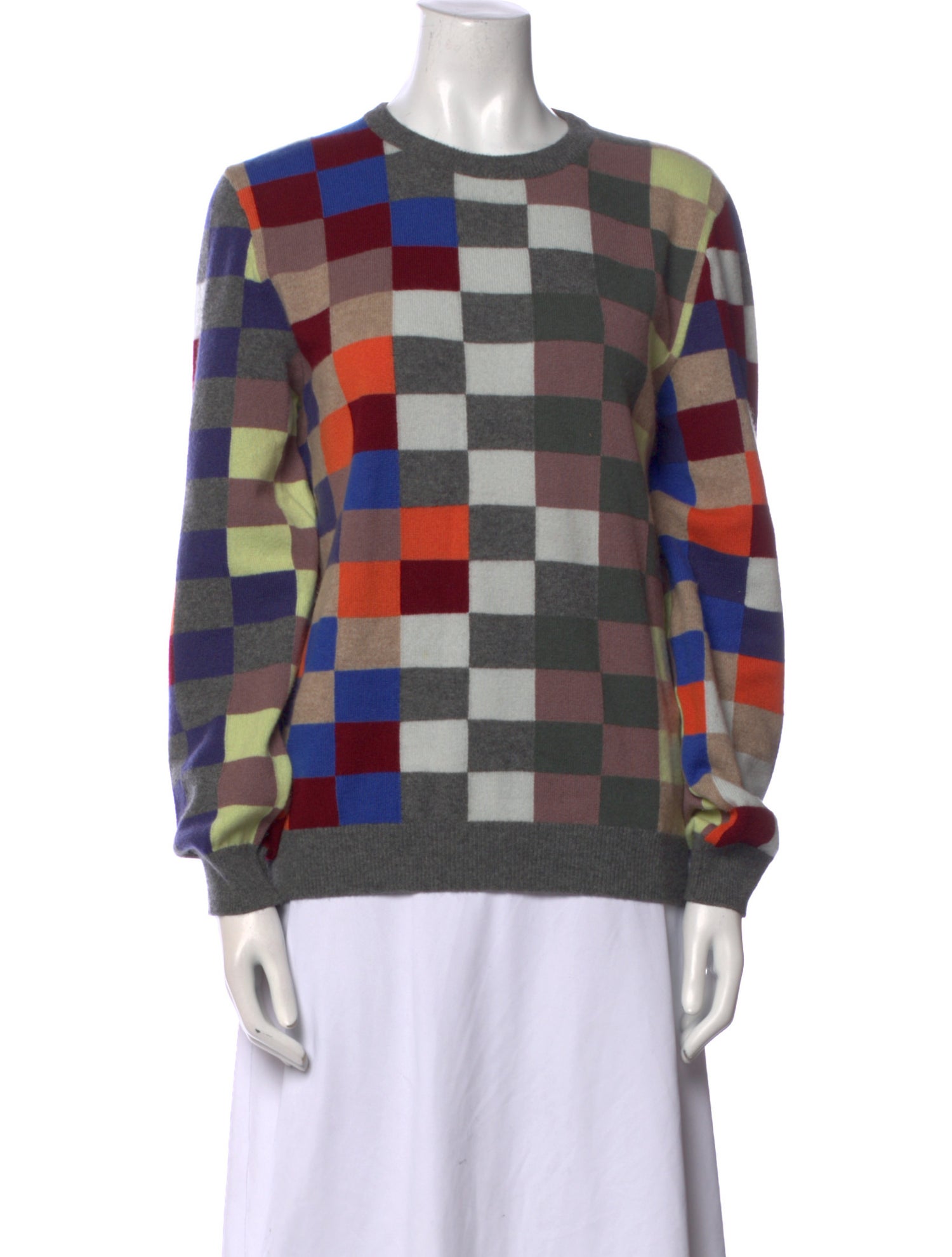 Malo Cashmere Plaid Print Sweater