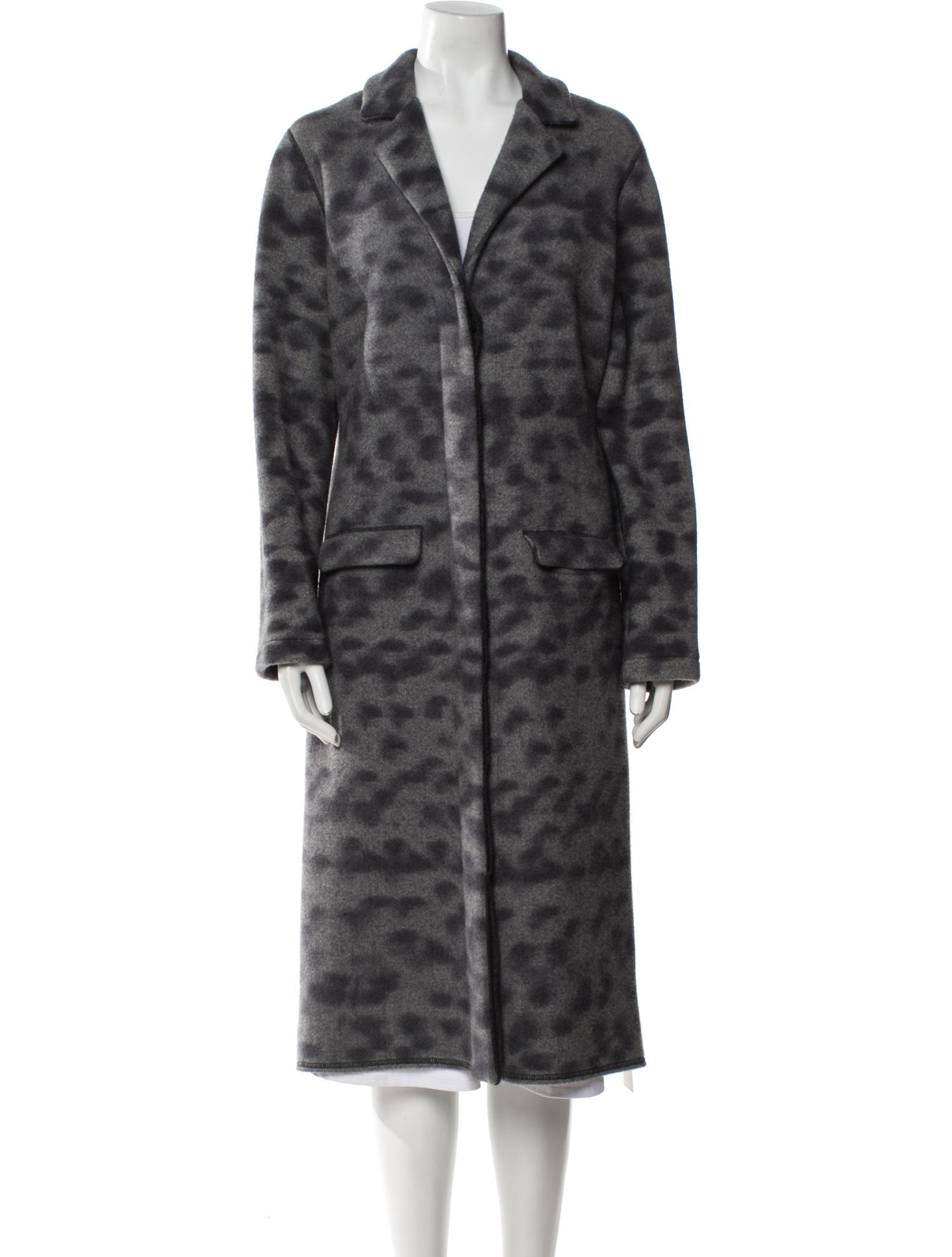 Malo Wool Tie-Dye Print Faux Fur Coat