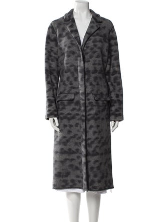 Malo Wool Tie-Dye Print Faux Fur Coat