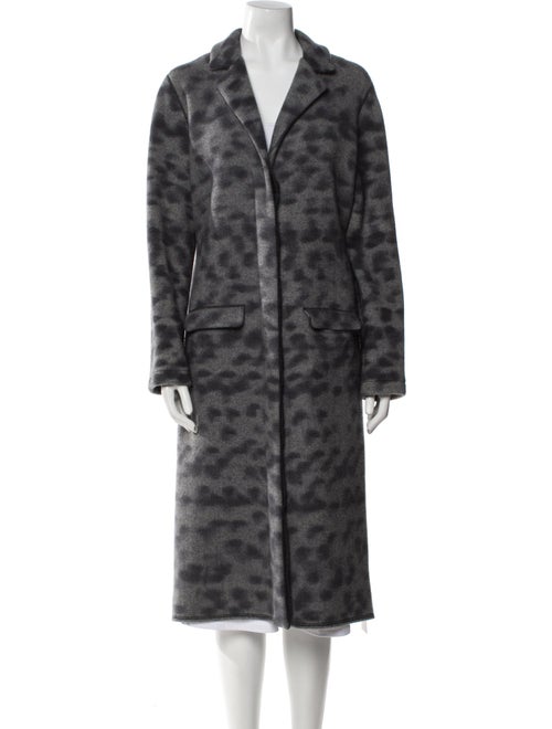 Malo Wool Tie-Dye Print Faux Fur Coat