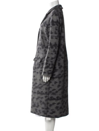 Malo Wool Tie-Dye Print Faux Fur Coat