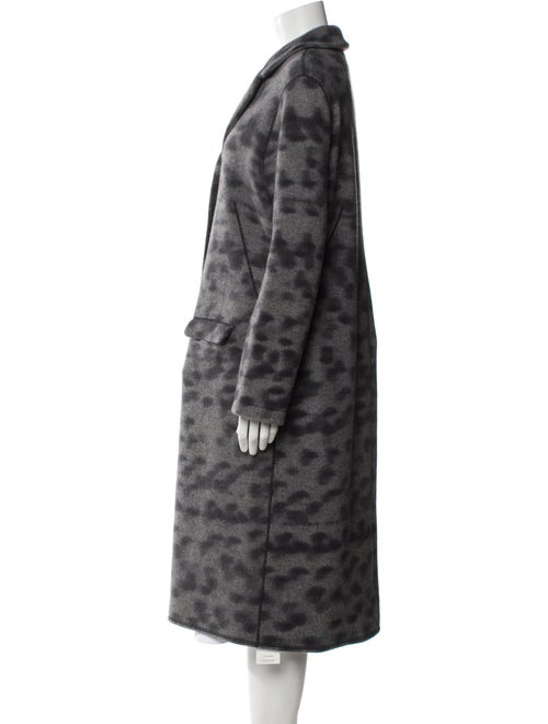 Malo Wool Tie-Dye Print Faux Fur Coat