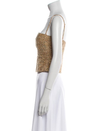 Malo Cashmere Animal Print Crop Top