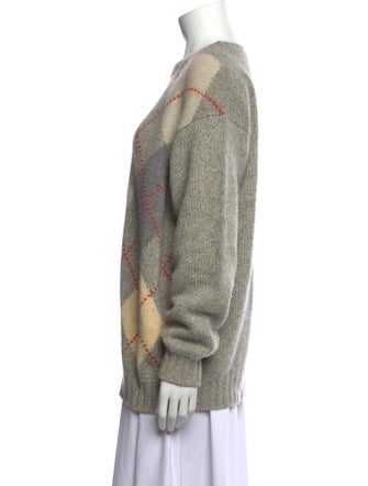 Malo Cashmere Plaid Print Sweater