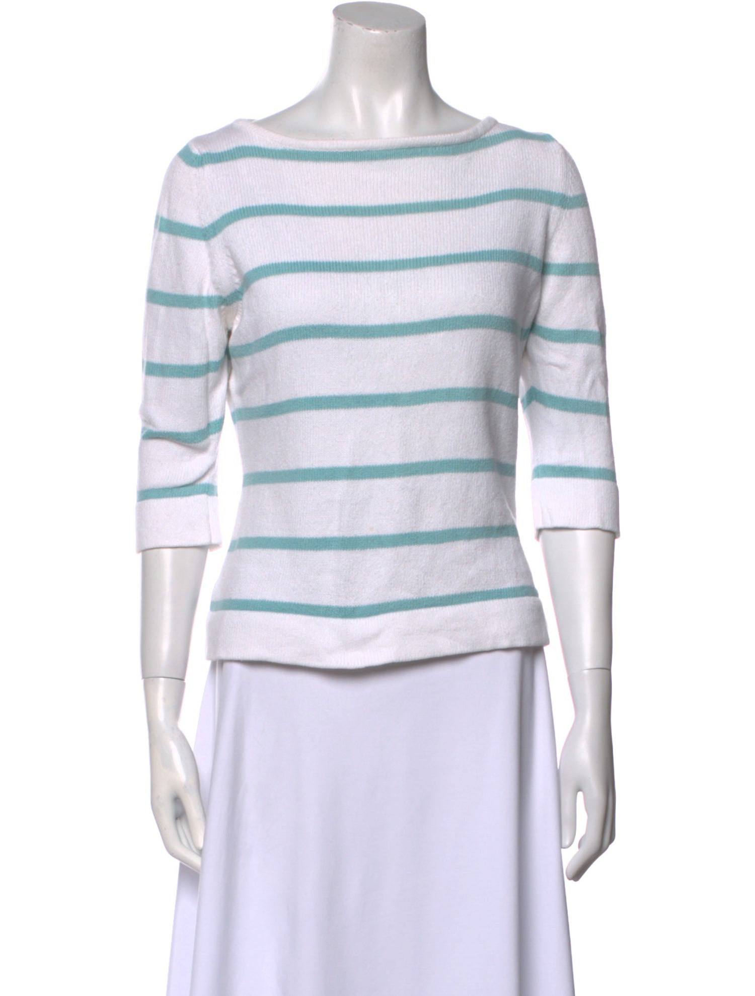 Malo Striped Bateau Neckline Top