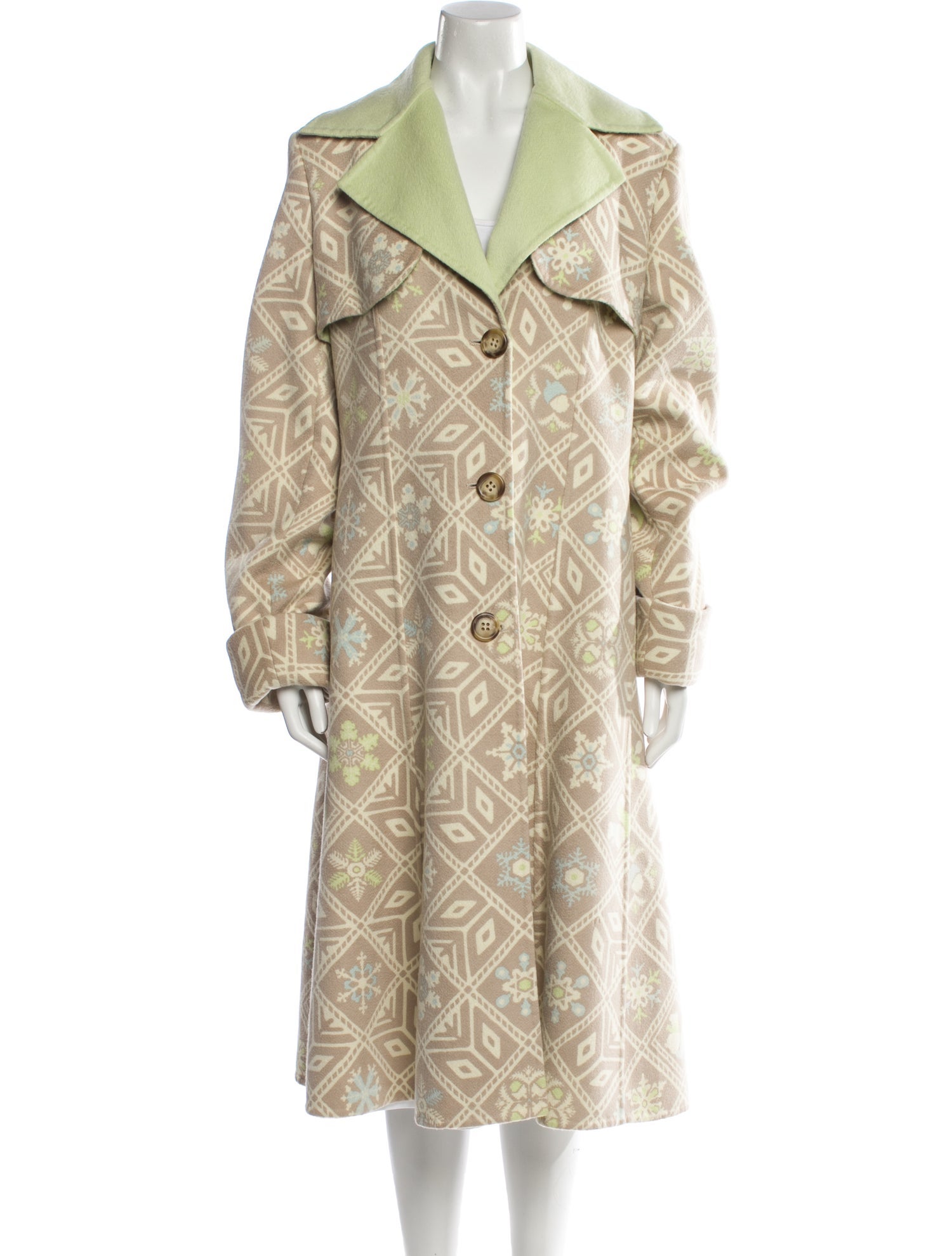 Malo Cashmere Printed Faux Fur Coat