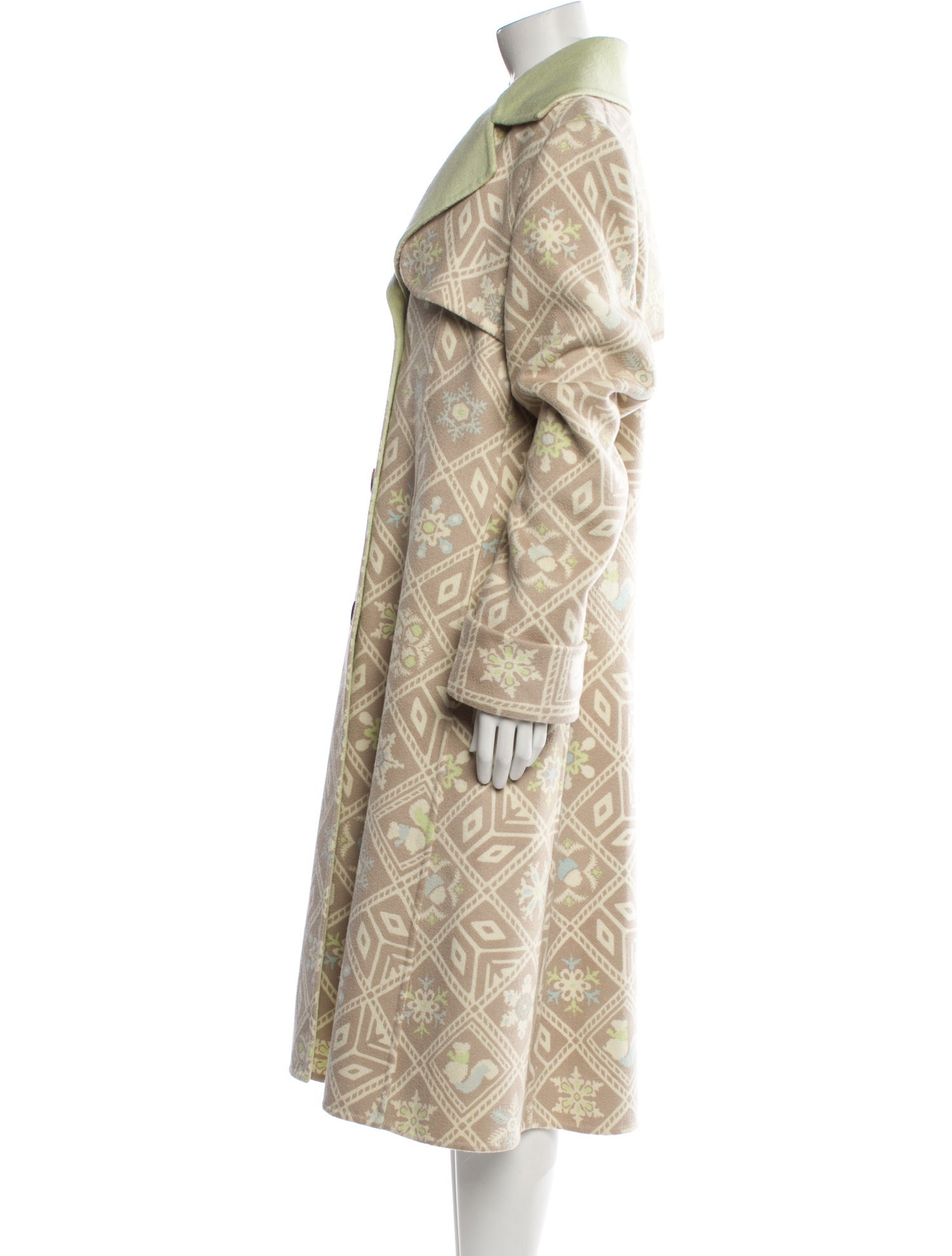 Malo Cashmere Printed Faux Fur Coat