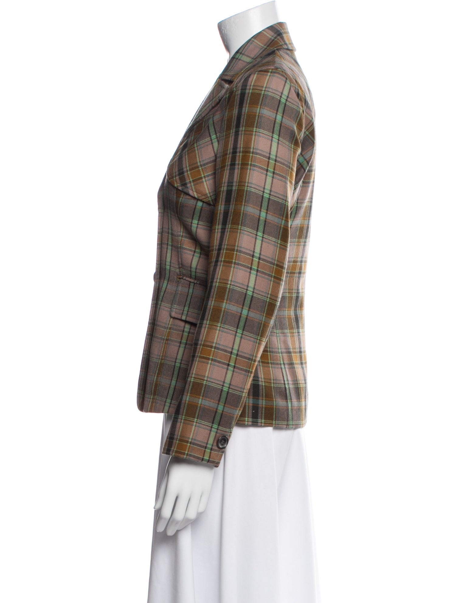 Malo Wool Plaid Print Blazer