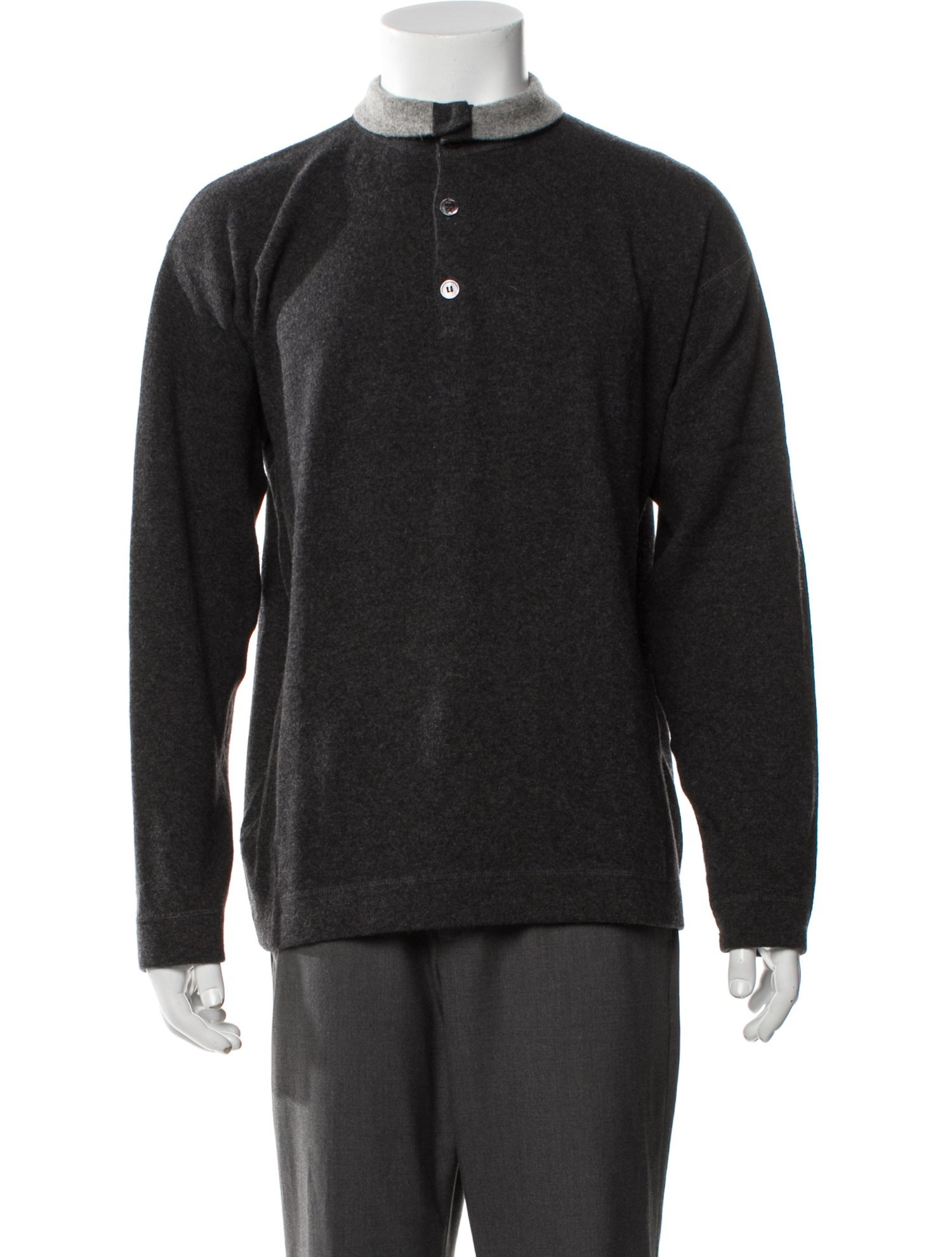 Malo Cashmere Mock Neck Polo Sweater