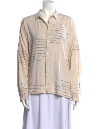 Pas De Calais Long Sleeve Button-Up Top