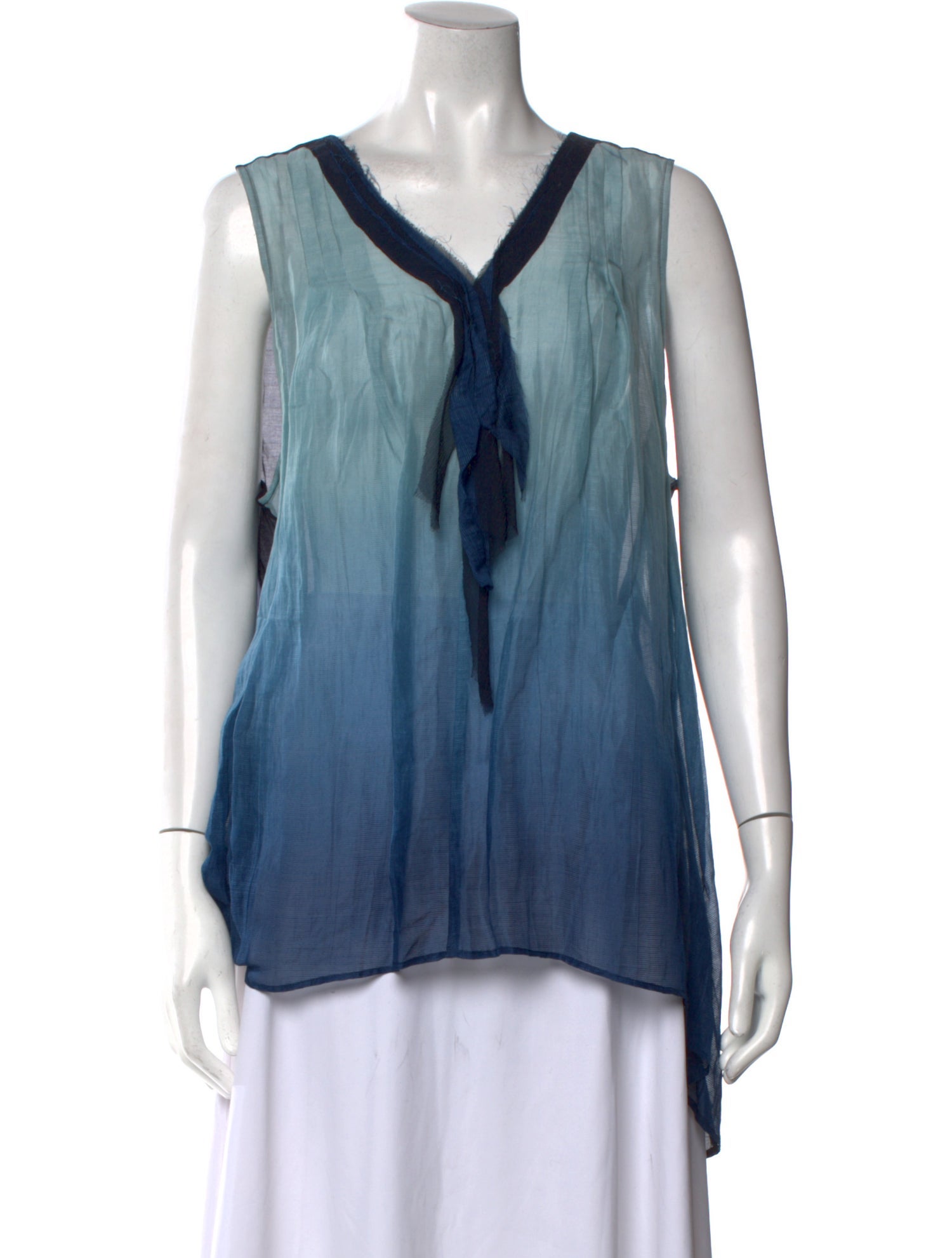 Pas De Calais Linen V-Neck Blouse