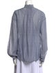 Pas De Calais Mock Neck Long Sleeve Button-Up Top