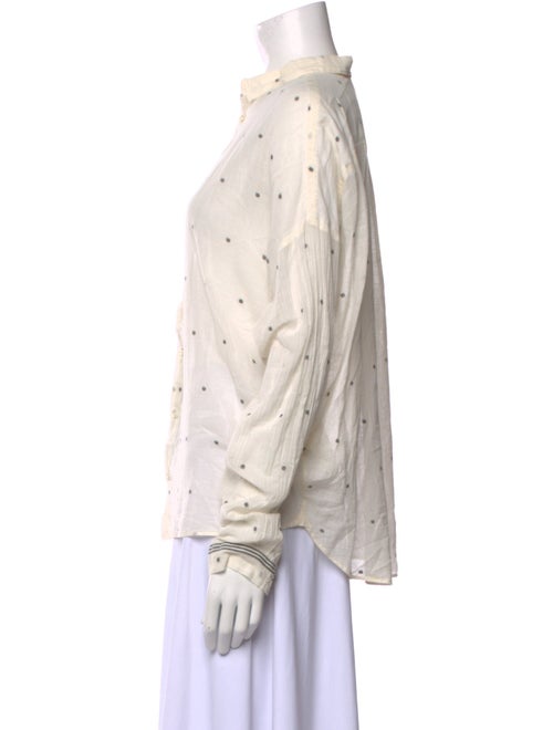 Pas De Calais Printed Long Sleeve Button-Up Top