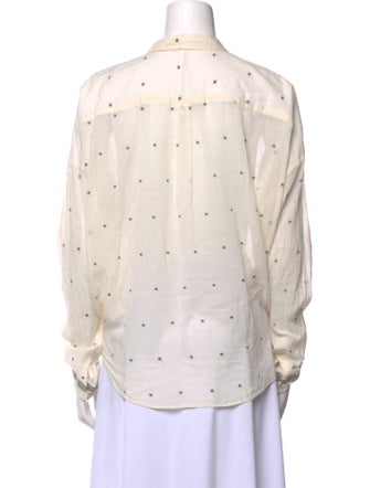 Pas De Calais Printed Long Sleeve Button-Up Top