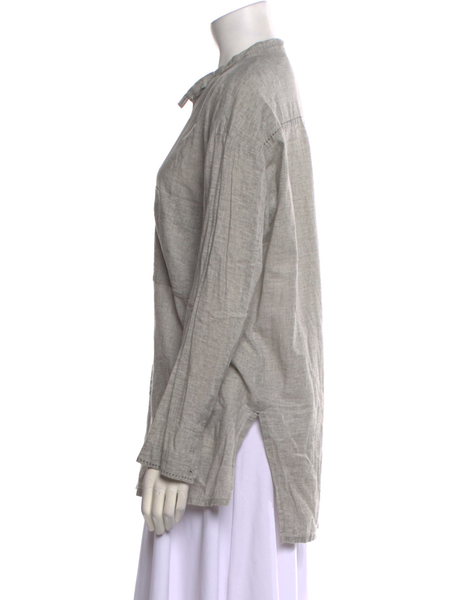 Pas De Calais Long Sleeve Button-Up Top