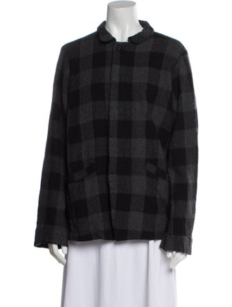 Pas De Calais Wool Plaid Print Jacket