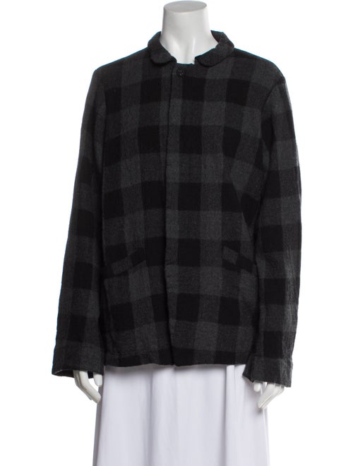 Pas De Calais Wool Plaid Print Jacket