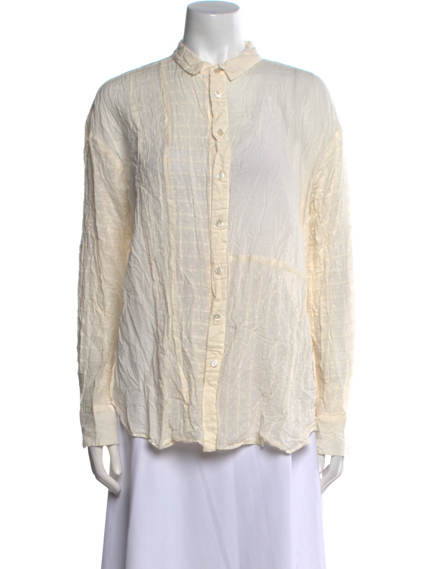 Pas De Calais Long Sleeve Button-Up Top