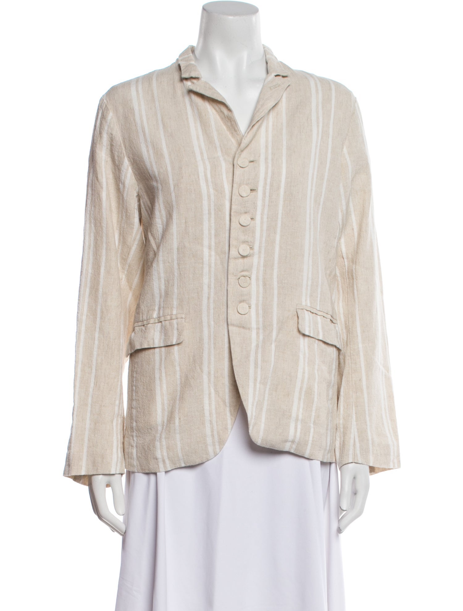 Pas De Calais Linen Striped Blazer