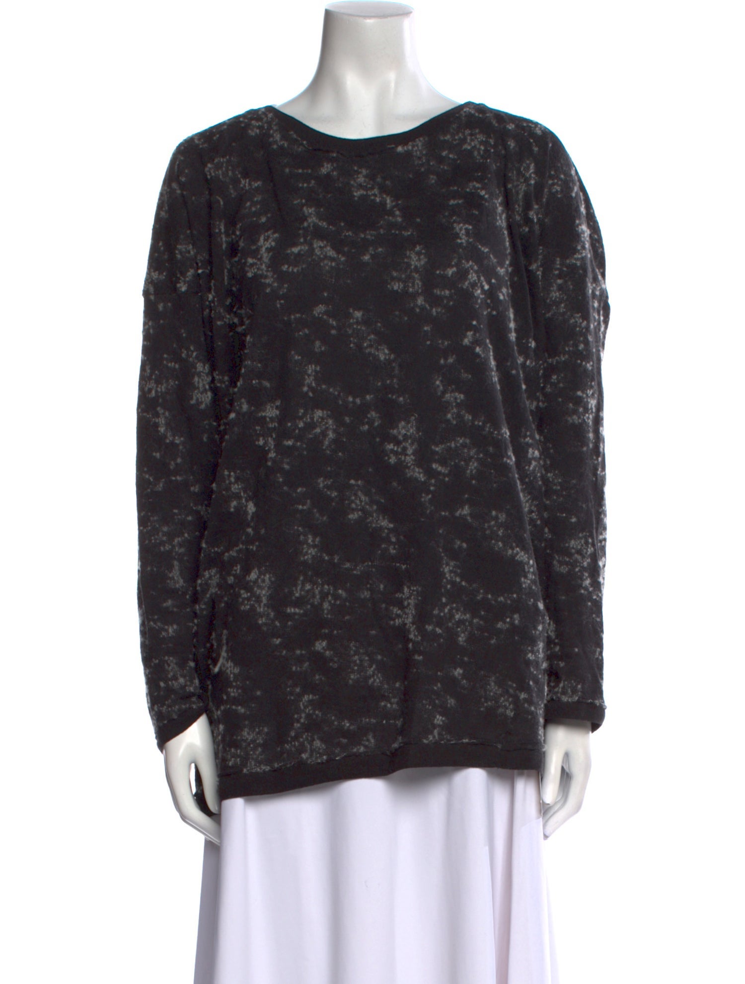 Pas De Calais Printed Bateau Neckline Sweatshirt
