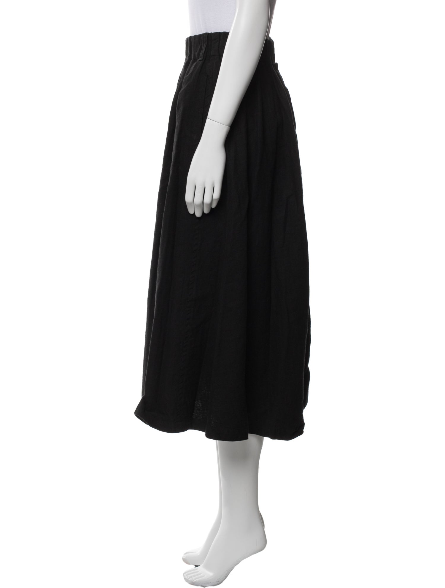 Pas De Calais Pleated Accents Midi Length Skirt
