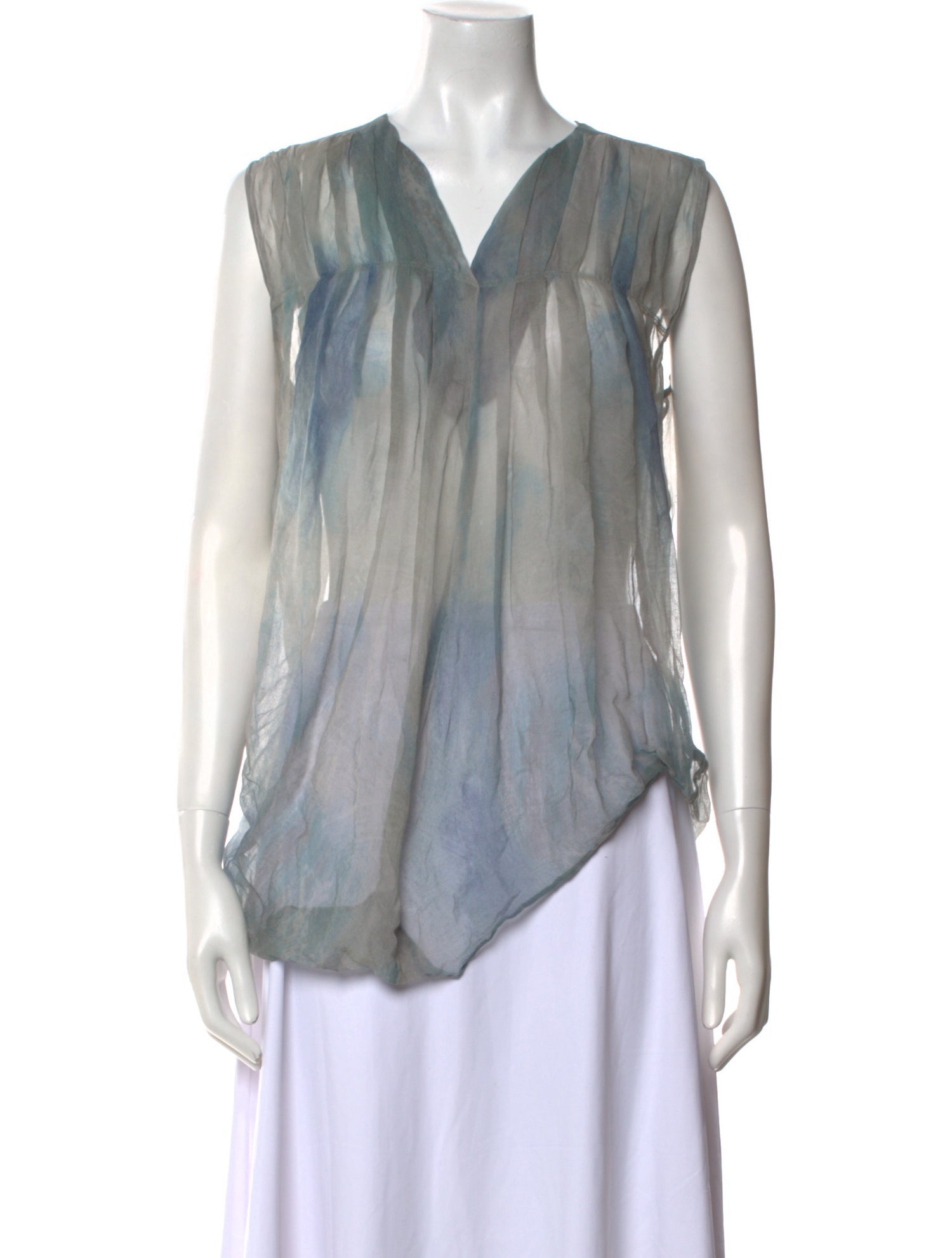 Pas De Calais Printed V-Neck Blouse