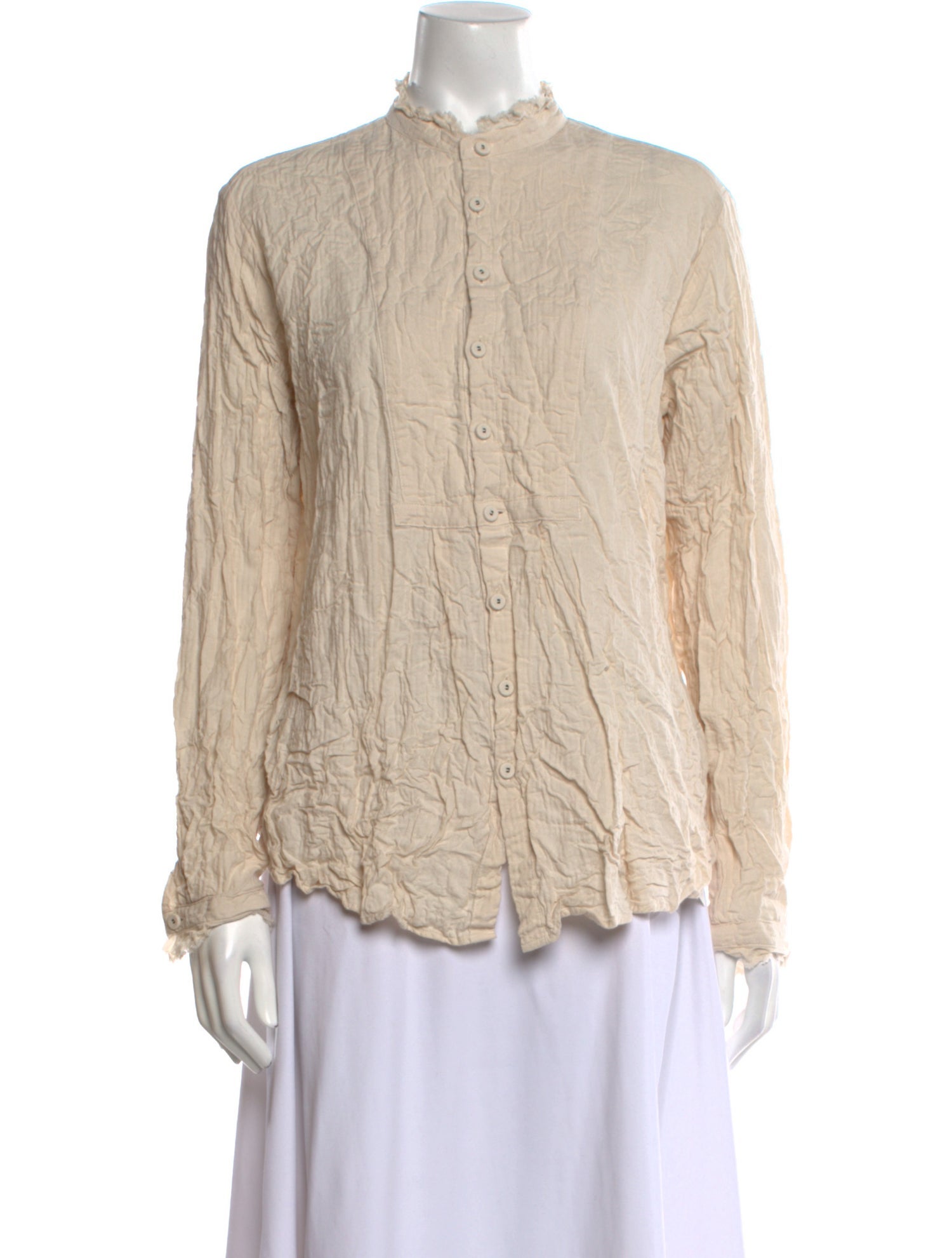 Pas De Calais Mock Neck Long Sleeve Button-Up Top w/ Tags