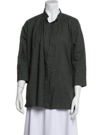 Pas De Calais Three-Quarter Sleeve Button-Up Top