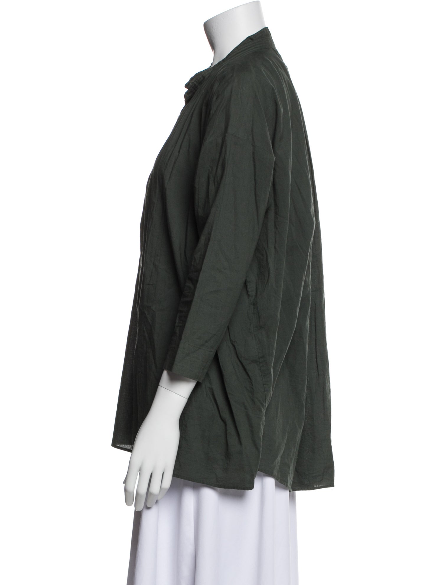 Pas De Calais Three-Quarter Sleeve Button-Up Top