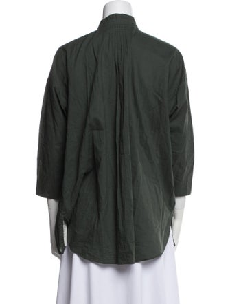 Pas De Calais Three-Quarter Sleeve Button-Up Top