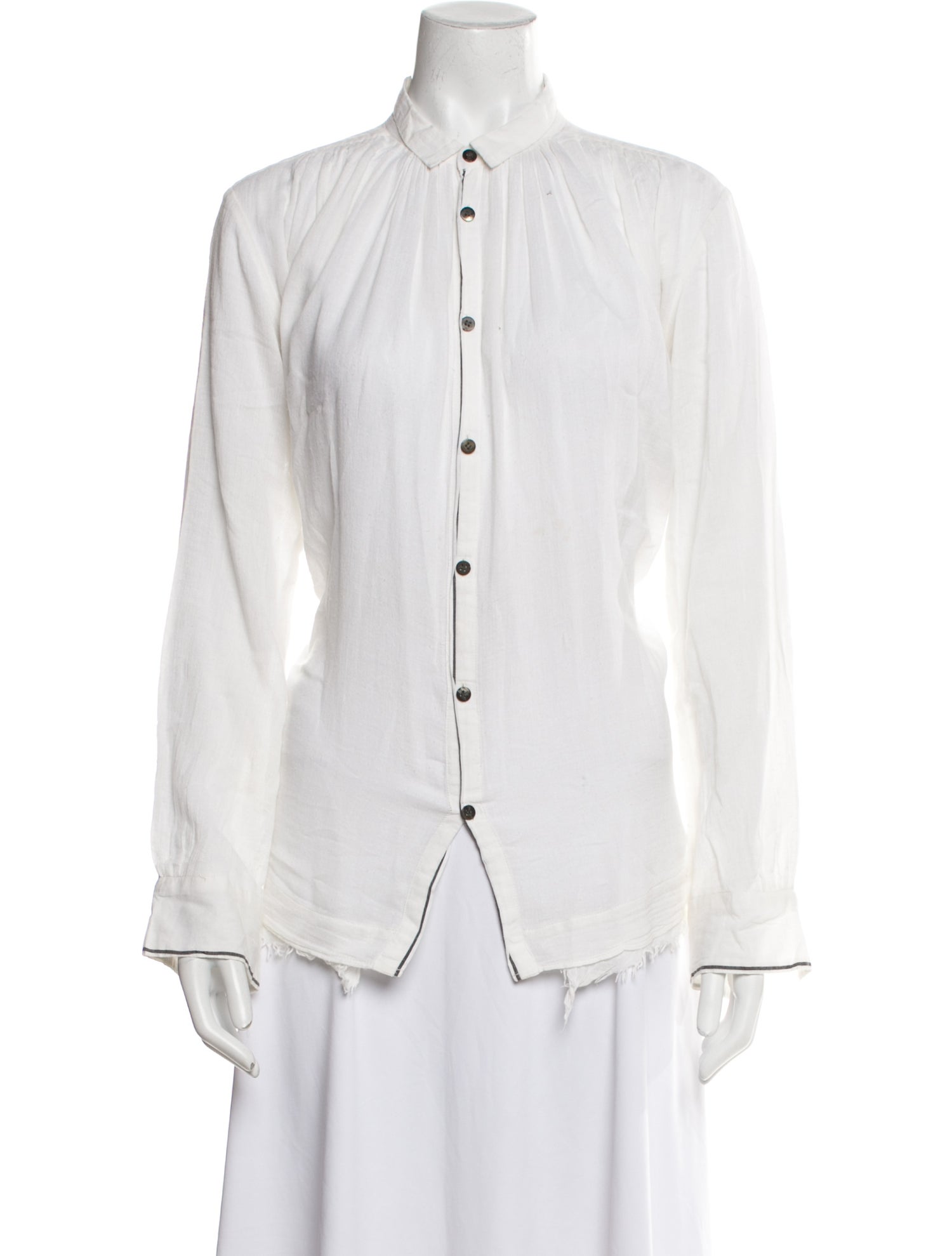 Pas De Calais Long Sleeve Button-Up Top