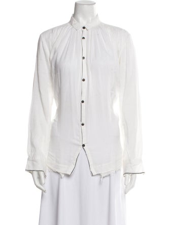 Pas De Calais Long Sleeve Button-Up Top