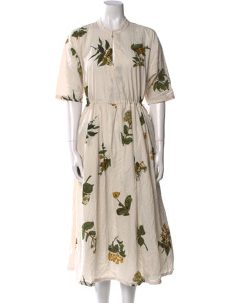 Pas De Calais Floral Print Knee-Length Dress