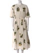 Pas De Calais Floral Print Knee-Length Dress