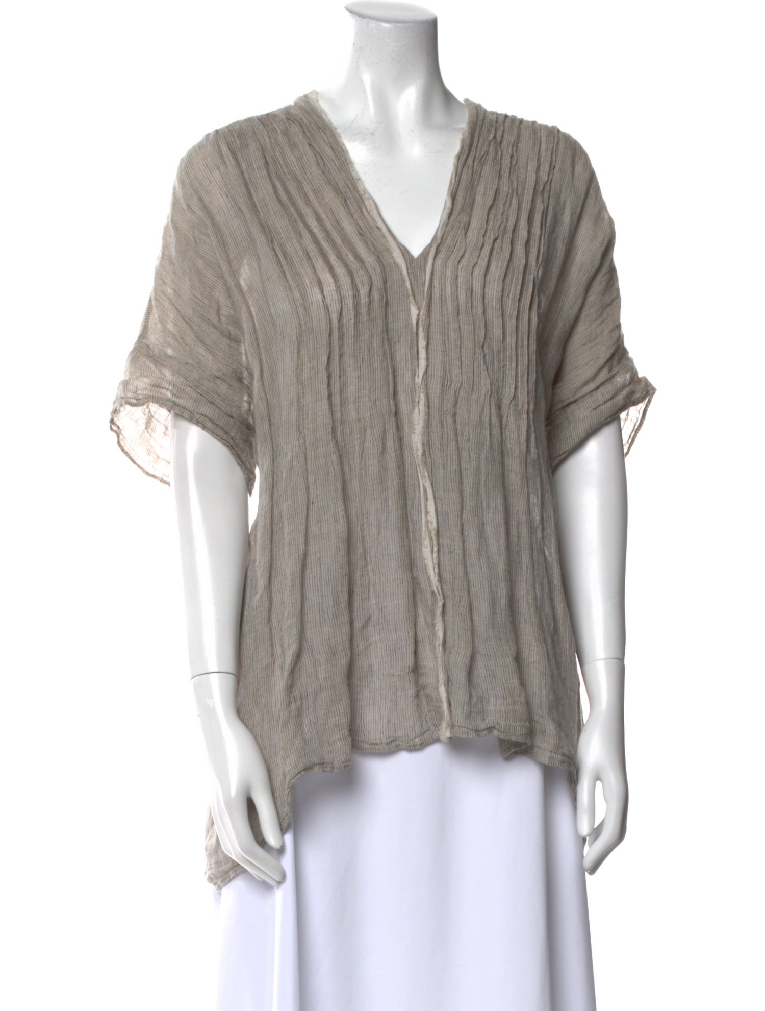Pas De Calais Linen V-Neck Blouse