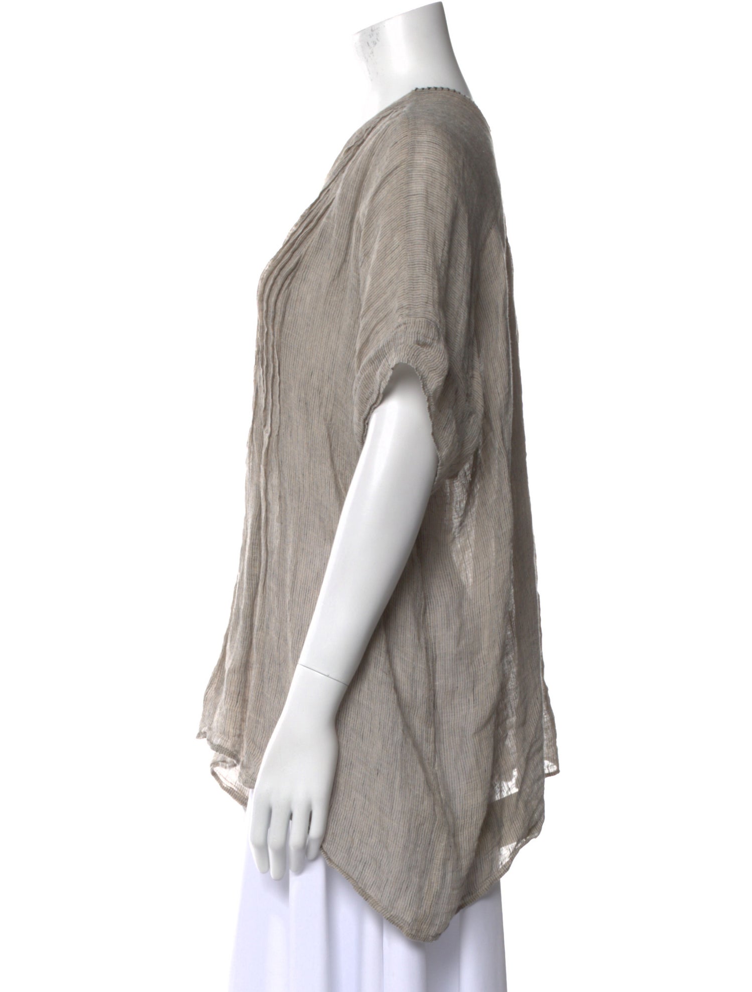 Pas De Calais Linen V-Neck Blouse